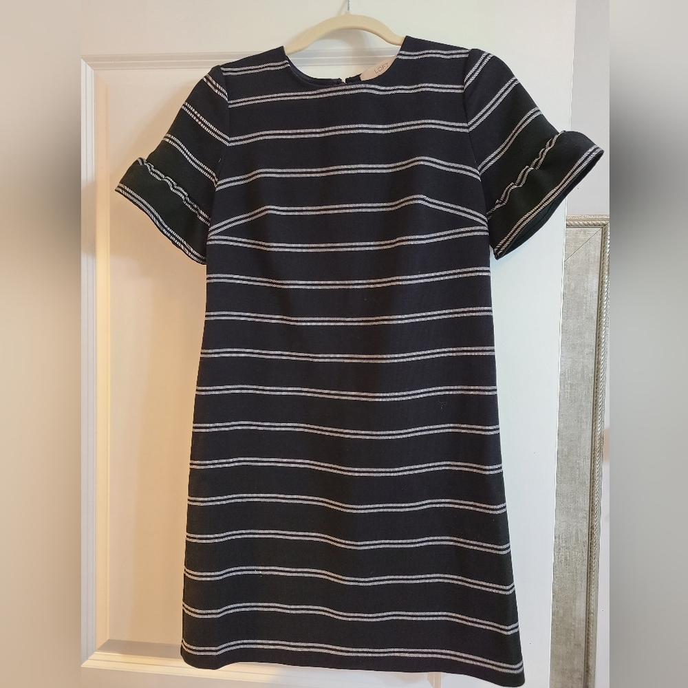 Loft ruffle shift dress